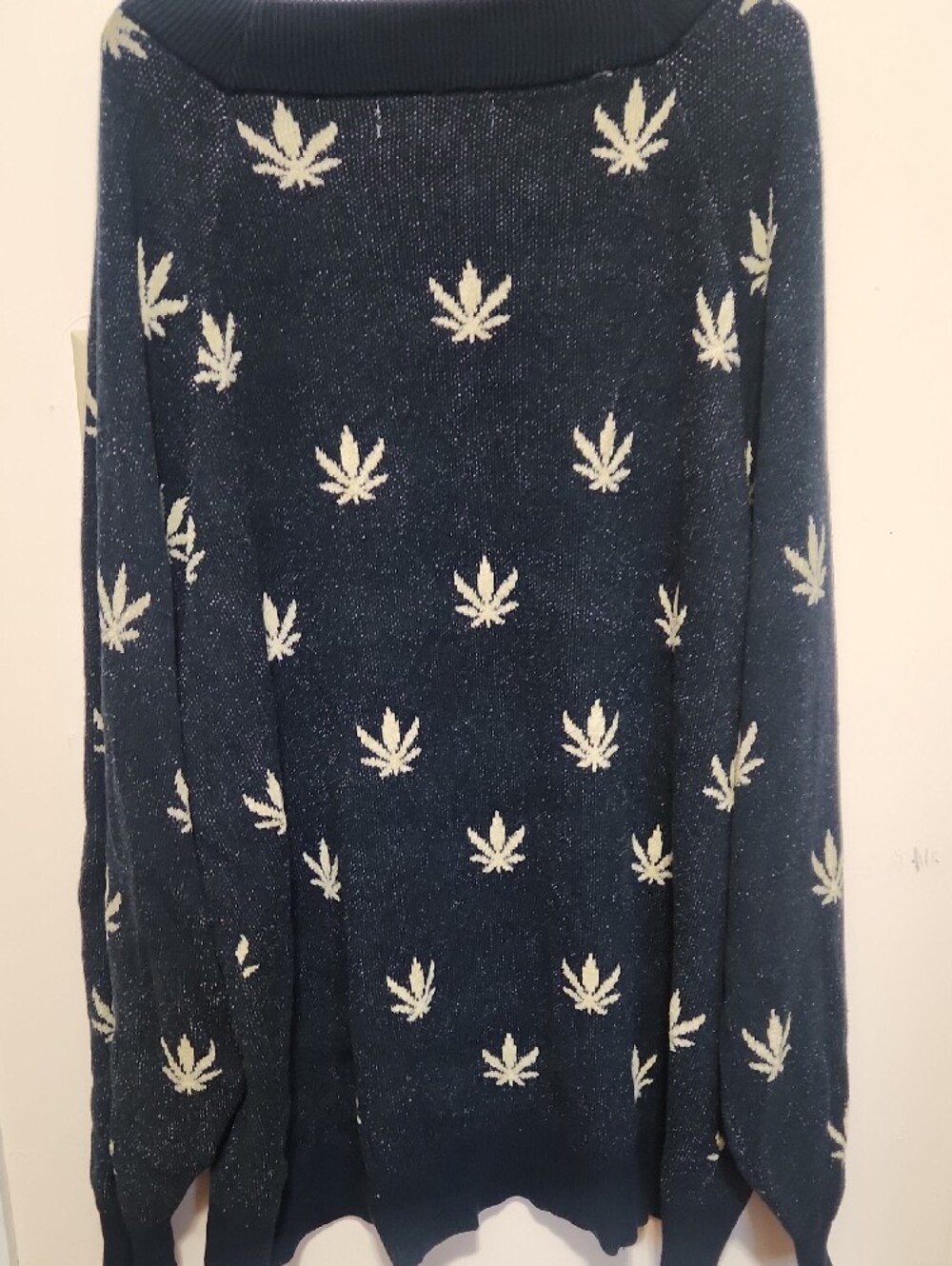 Urban Outfitters Navy Sweater with Cream Bear and Leaf Motif - Picture 3 of 3